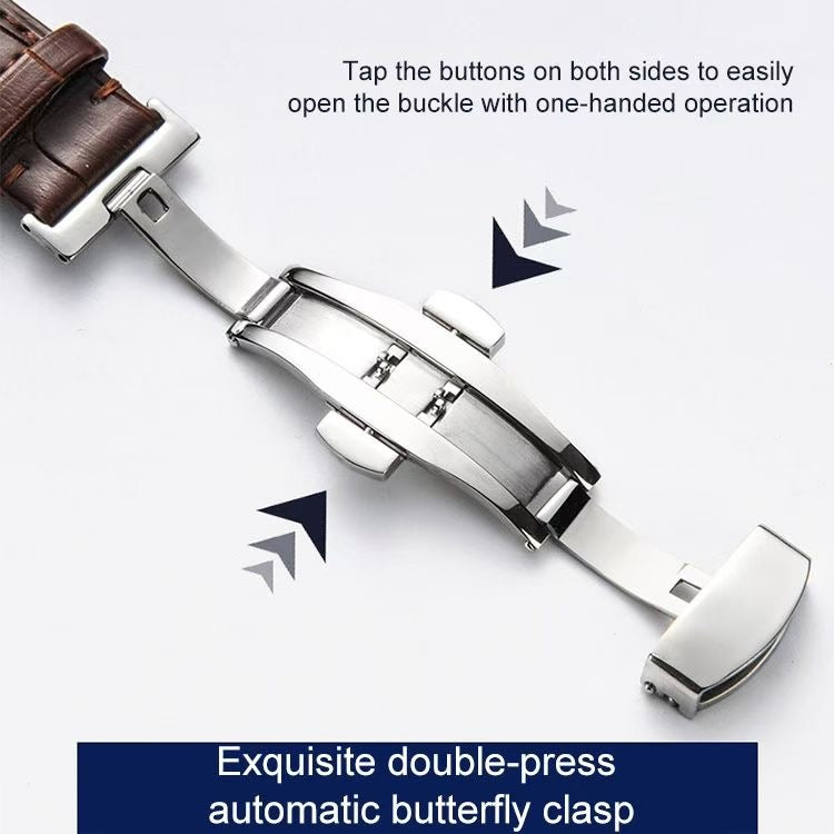 20mm Nova Classic Leather Band with Butterfly Clasp