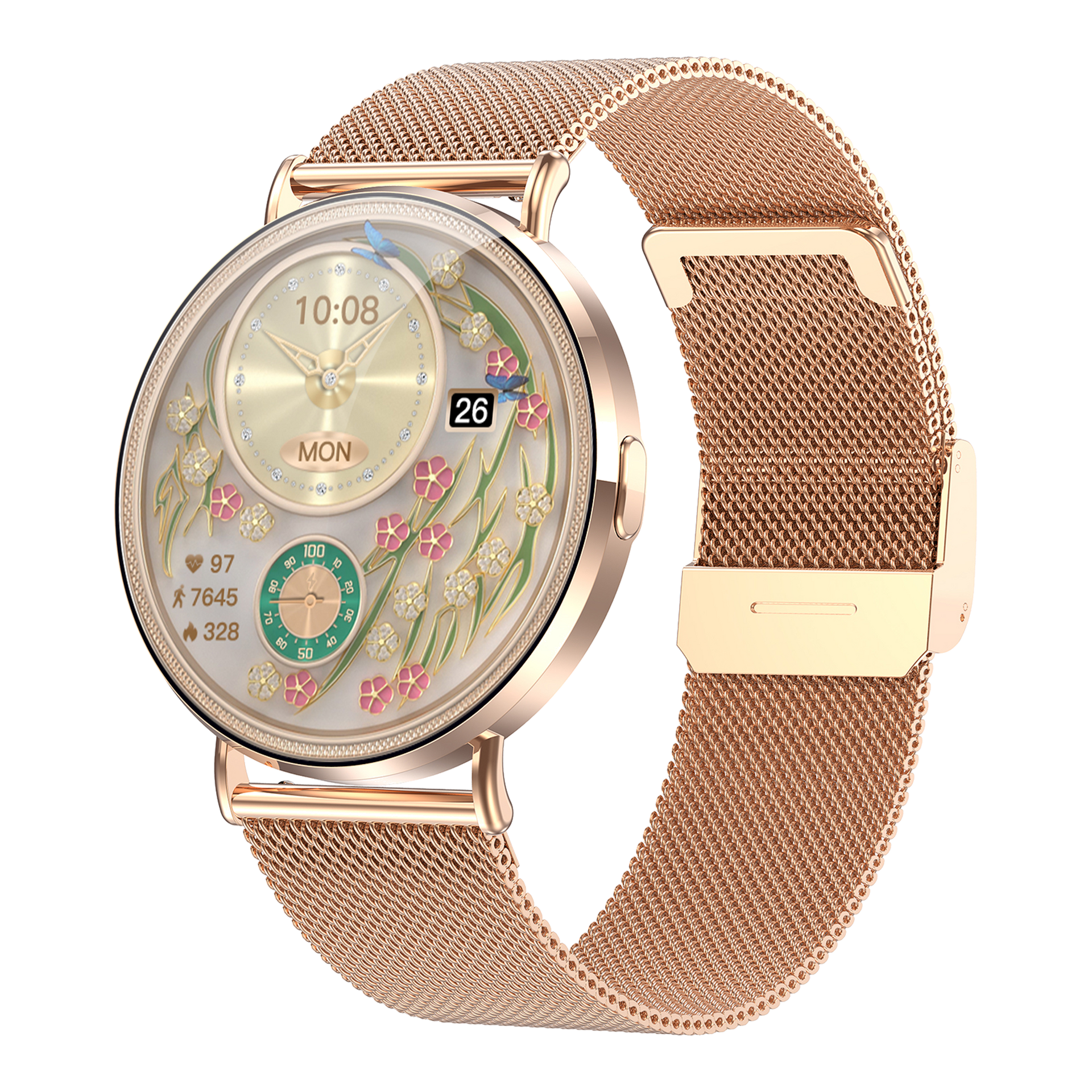 Nova Galaxy 8 Max Smart Watch - Rose Gold Stainless Steel