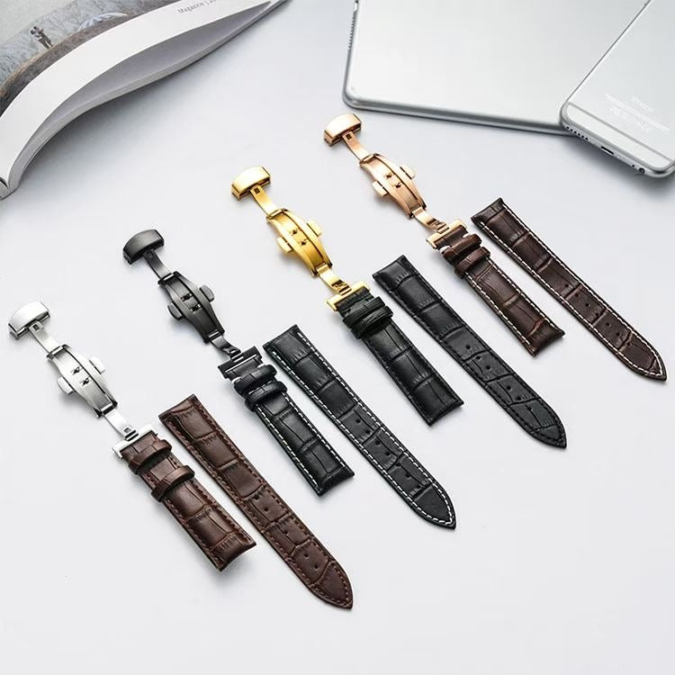 20mm Nova Classic Leather Band with Butterfly Clasp
